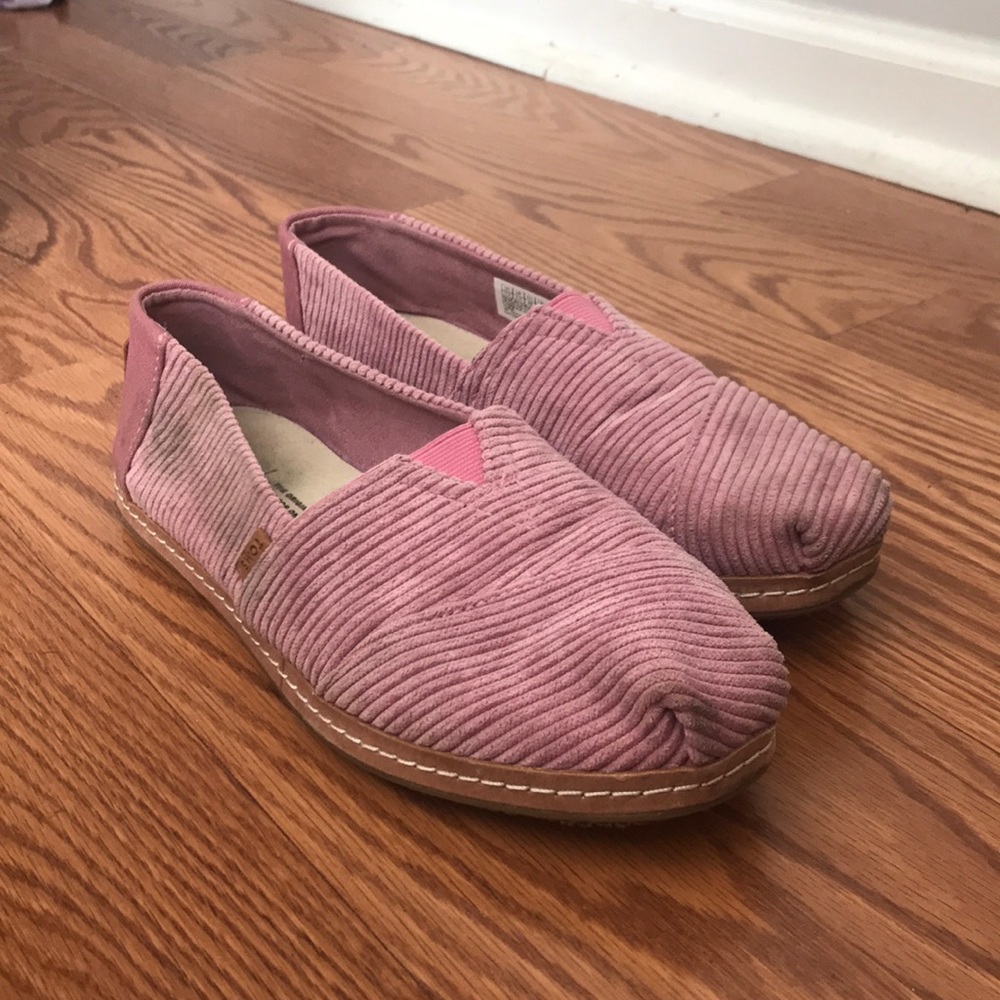Pink corduroy Toms 7.5W